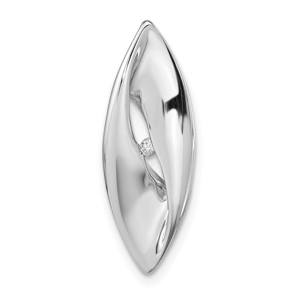 Sterling Silver Rh-Plated Polished Fancy Diamond Chain Slide