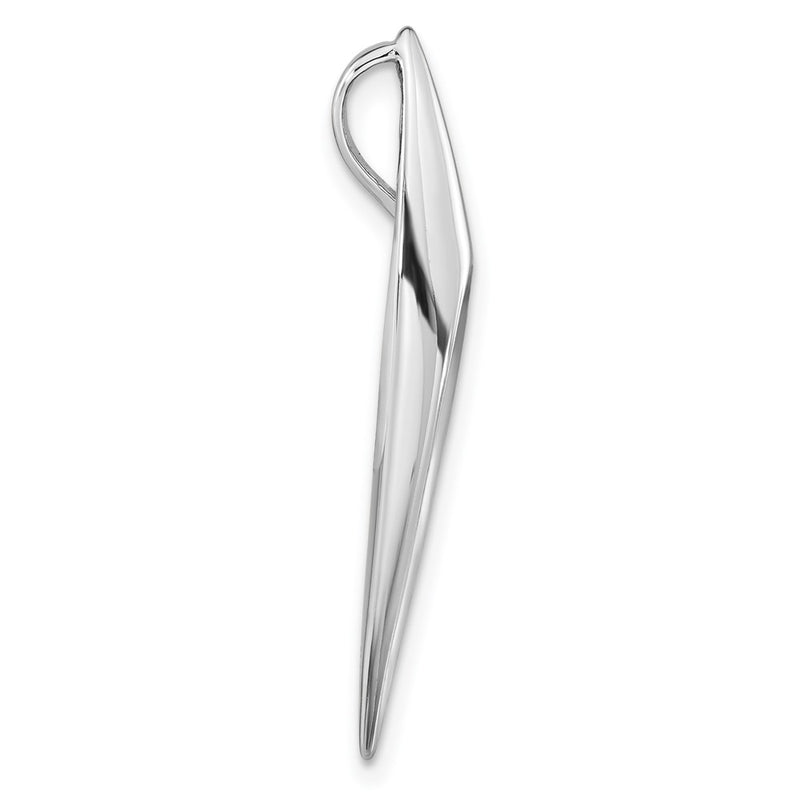 Sterling Silver Rh-Plated Brushed And Polished Fancy Chain Slide