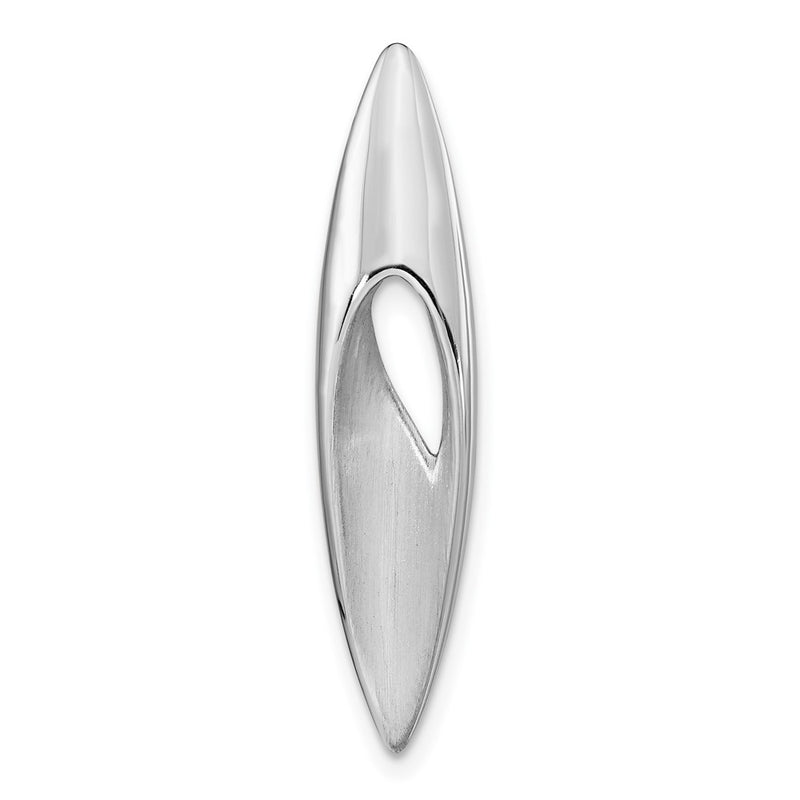 Sterling Silver Rh-Plated Brushed And Polished Fancy Chain Slide