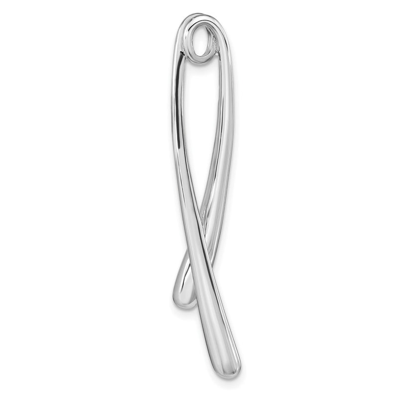 Sterling Silver Rh-Plated Polished Chain Slide
