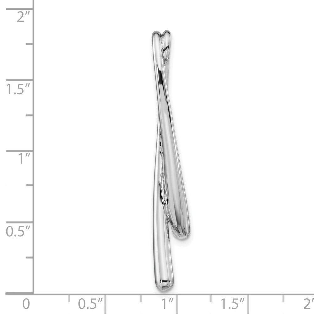 Sterling Silver Rh-Plated Polished Chain Slide