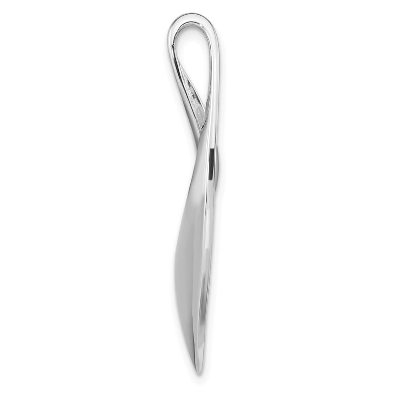 Sterling Silver Rh-Plated Brushed & Polished Fancy Chain Slide
