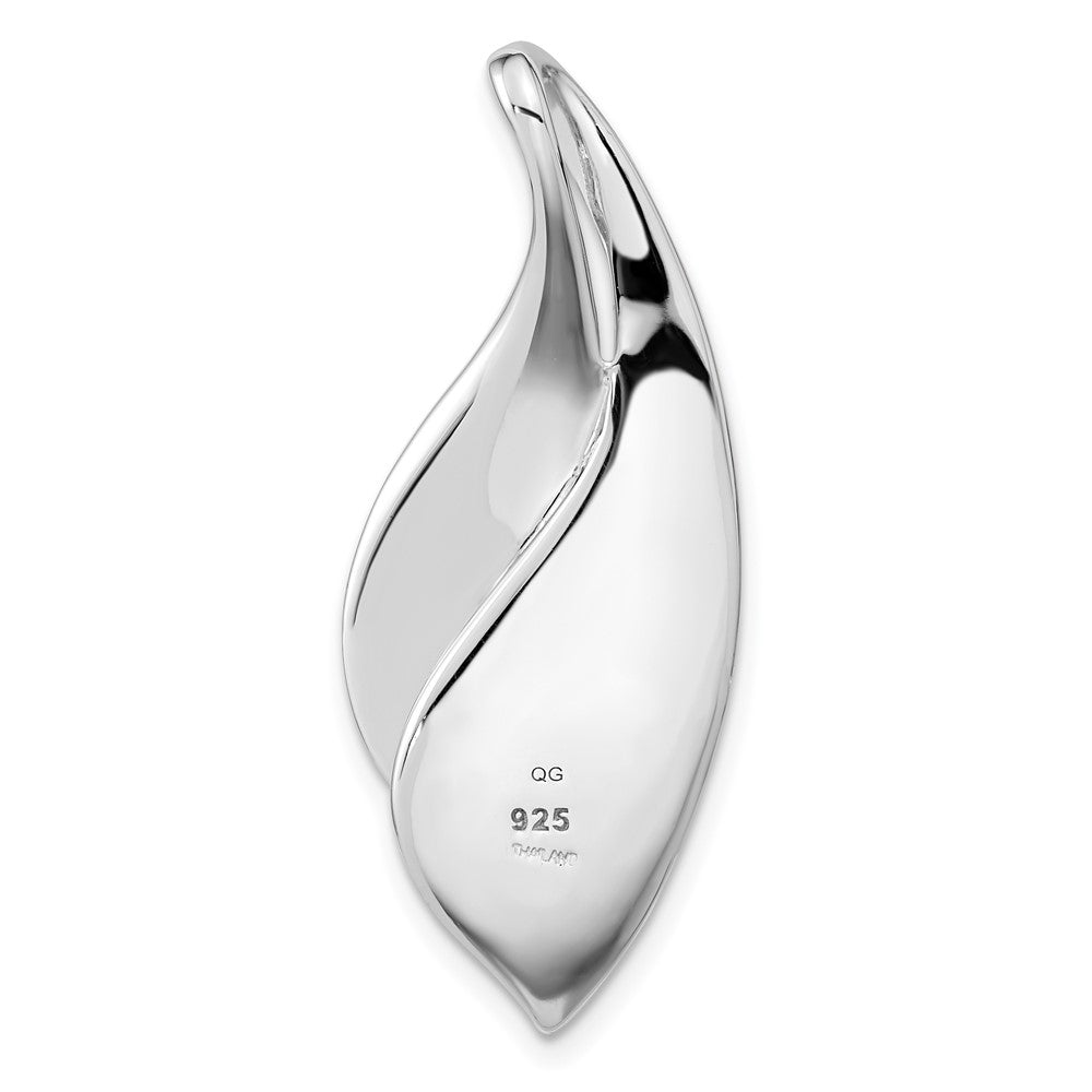 Sterling Silver Rh-Plated Brushed & Polished Fancy Chain Slide