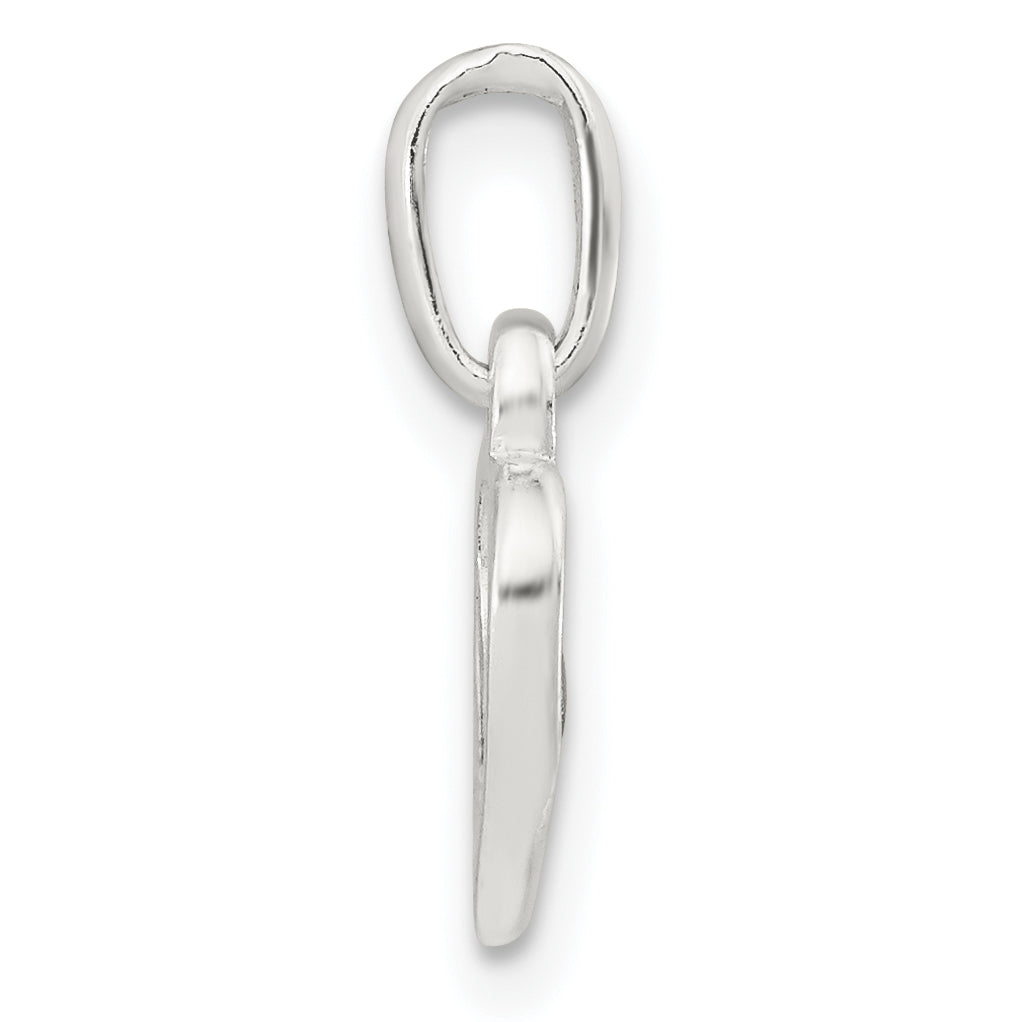 Sterling Silver & Rose-Tone Polished Open Hearts Pendant
