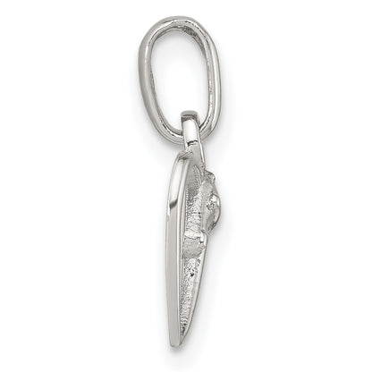 Sterling Silver Rhodium-Plated Open Heart Horse Head Pendant