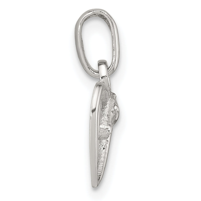 Sterling Silver Rhodium-Plated Open Heart Horse Head Pendant