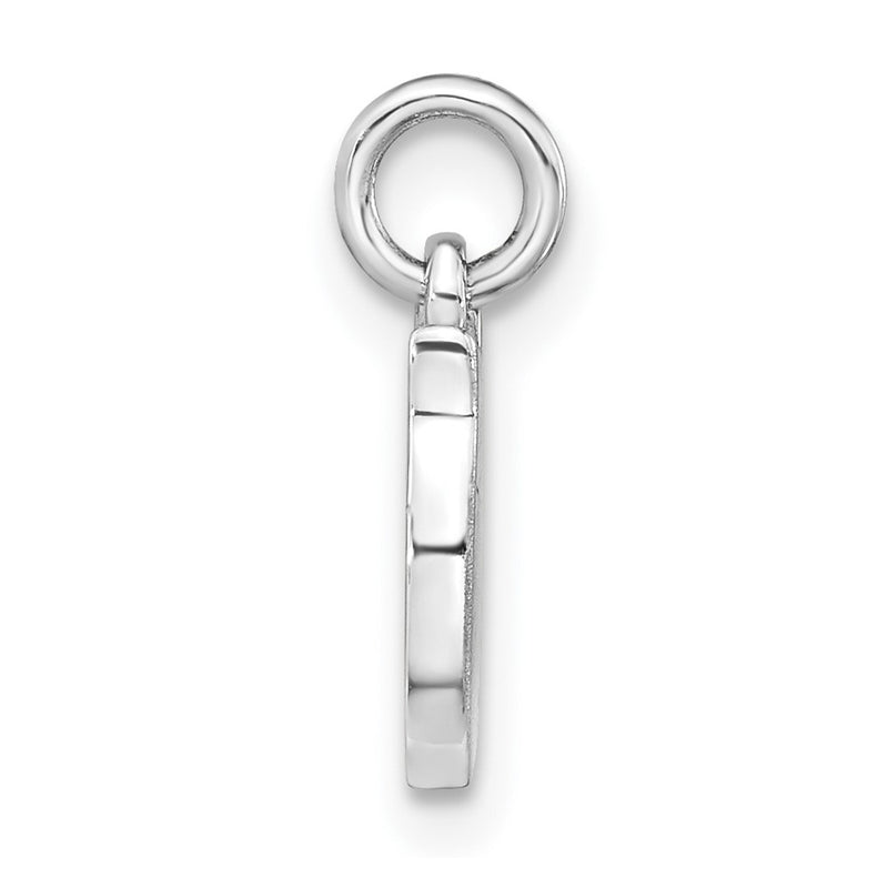 Sterling Silver Rhodium-Plated Polished & Brushed Cat Children'S Pendant