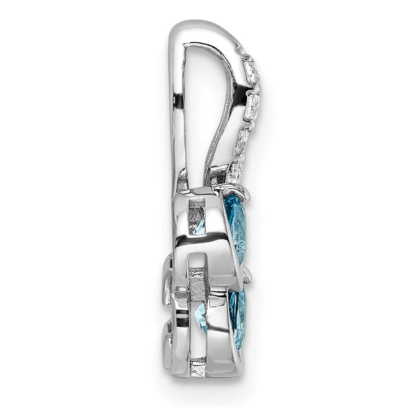 Sterling Silver Rhod-Plated .7T.W. Lsbt/White Topaz Pendant