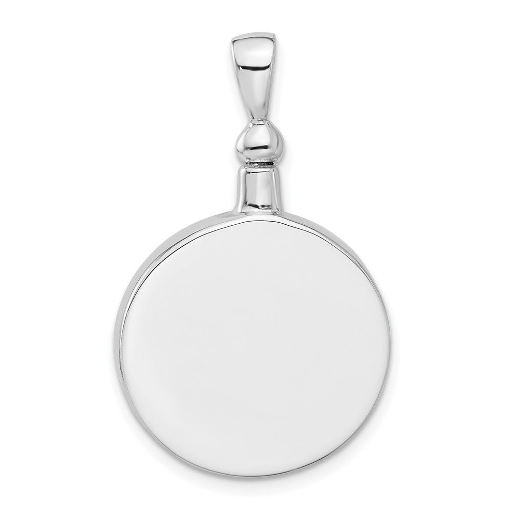 Sterling Silver Rhodium Plated Enamel Round Paw Print Ash Holder Pendant