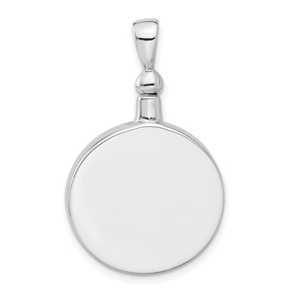 Sterling Silver Rhodium Plated Enamel Round Paw Print Ash Holder Pendant