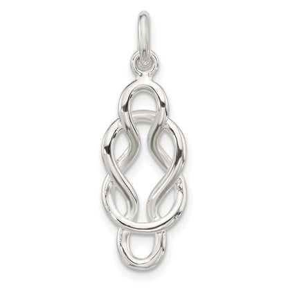Sterling Silver Polished Double Fancy Knot Pendant