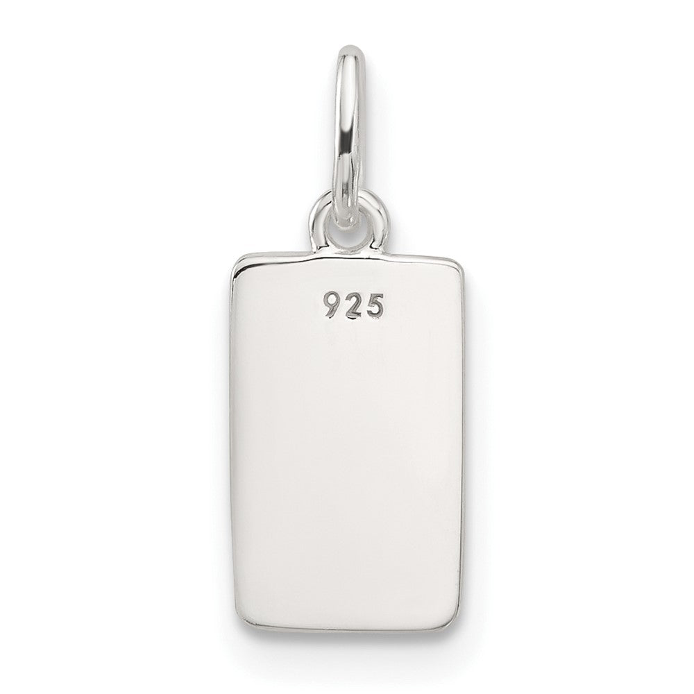 Sterling Silver E-Coated Textured Rectangle Charm