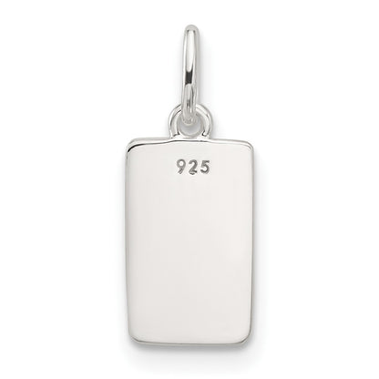 Sterling Silver E-Coated Textured Rectangle Charm