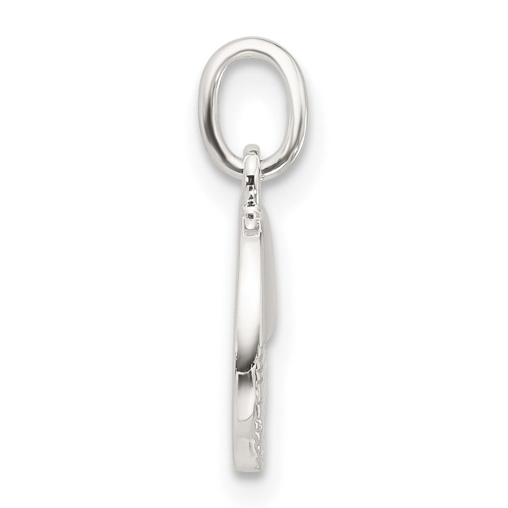 Sterling Silver E-Coated Textured Circle Charm