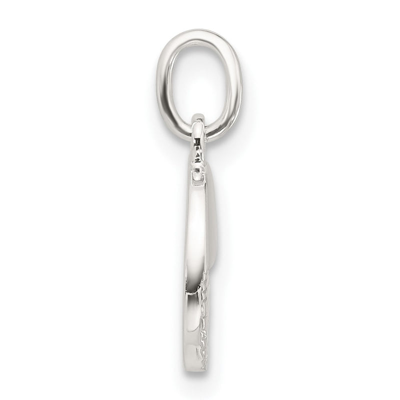 Sterling Silver E-Coated Textured Circle Charm