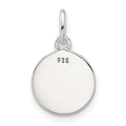 Sterling Silver E-Coated Textured Circle Charm