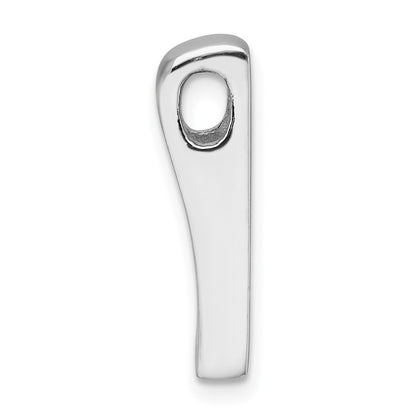 Sterling Silver Rhodium-Plated CZ Chain Slide Pendant