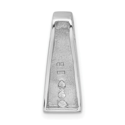 Sterling Silver Rhodium-Plated CZ Chain Slide Pendant