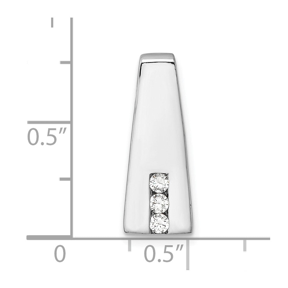 Sterling Silver Rhodium-Plated CZ Chain Slide Pendant