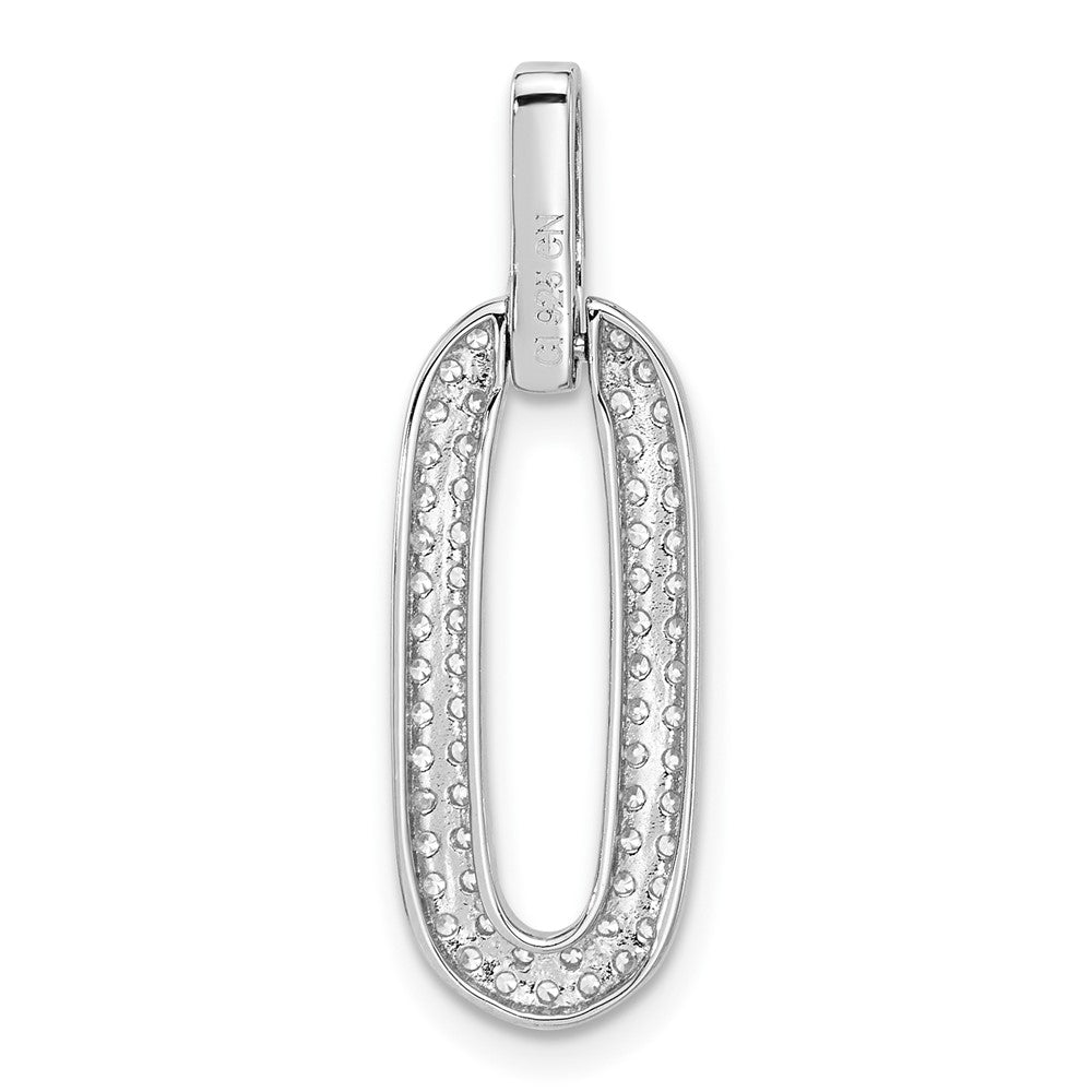 Sterling Silver Rhodium-Plated with Micro Pave CZ Pendant