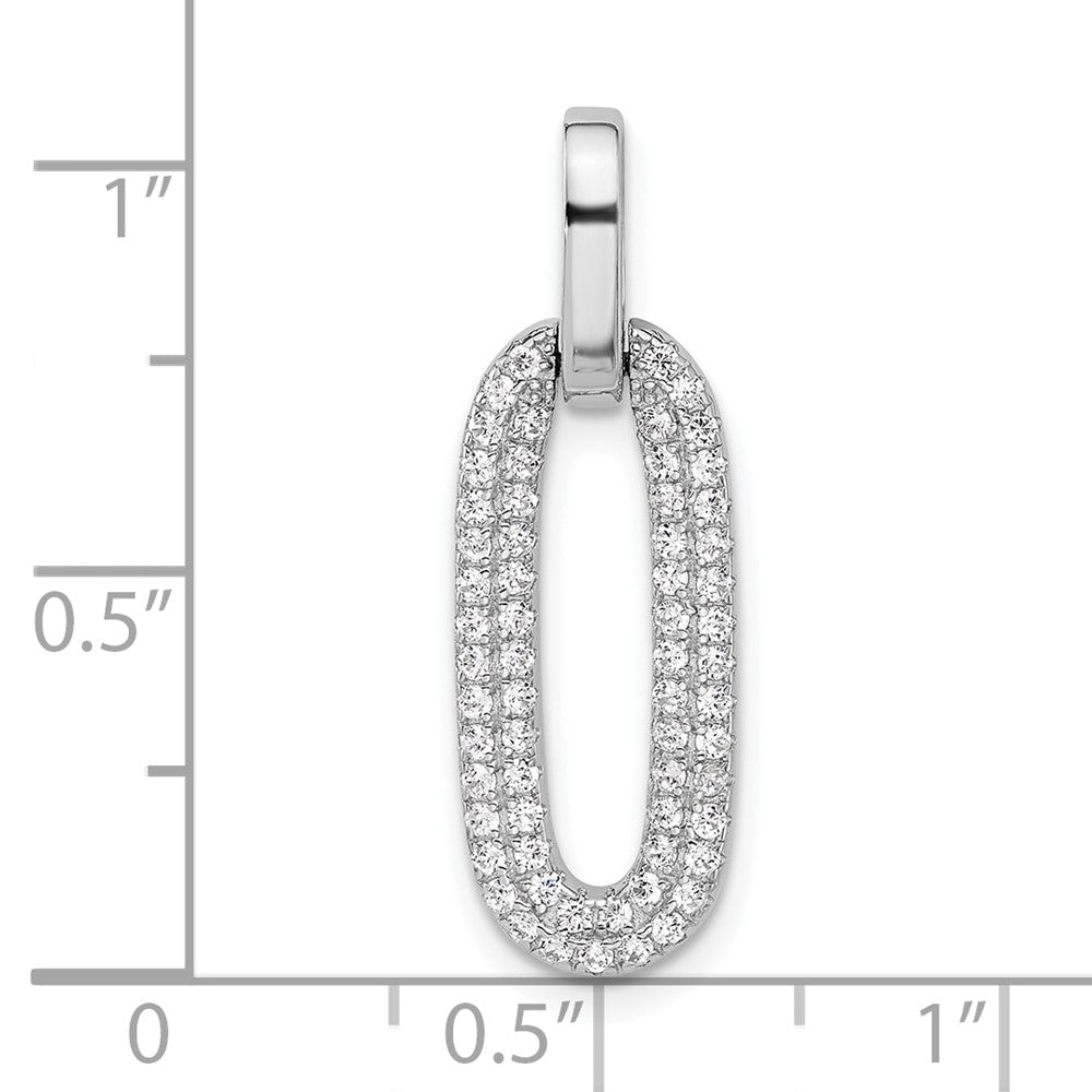 Sterling Silver Rhodium-Plated with Micro Pave CZ Pendant