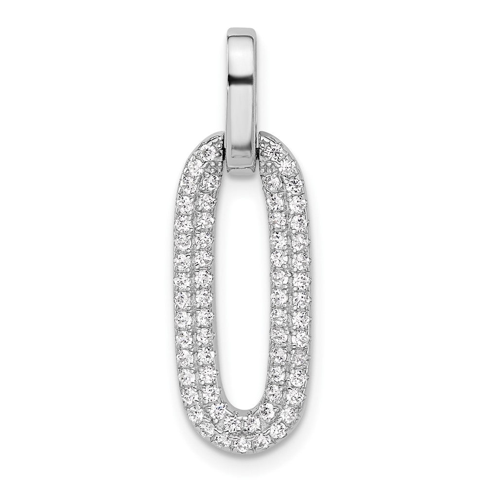 Sterling Silver Rhodium-Plated with Micro Pave CZ Pendant