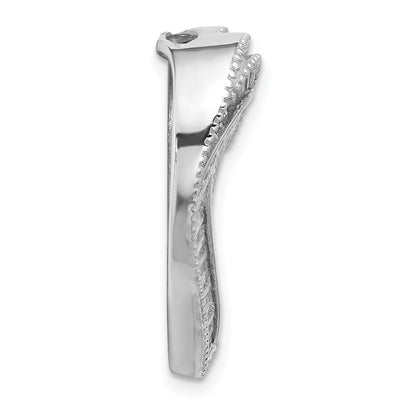 Sterling Silver Rhodium-Plated CZ Heart Chain Slide Pendant