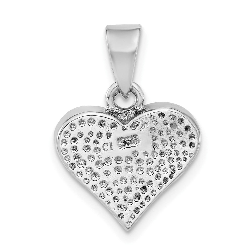 Sterling Silver Rhodium-Plated Larimar Heart Pendant