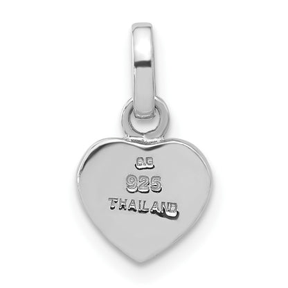 Sterling Silver Rhodium-Plated Pink Mother of Pearl Heart Pendant
