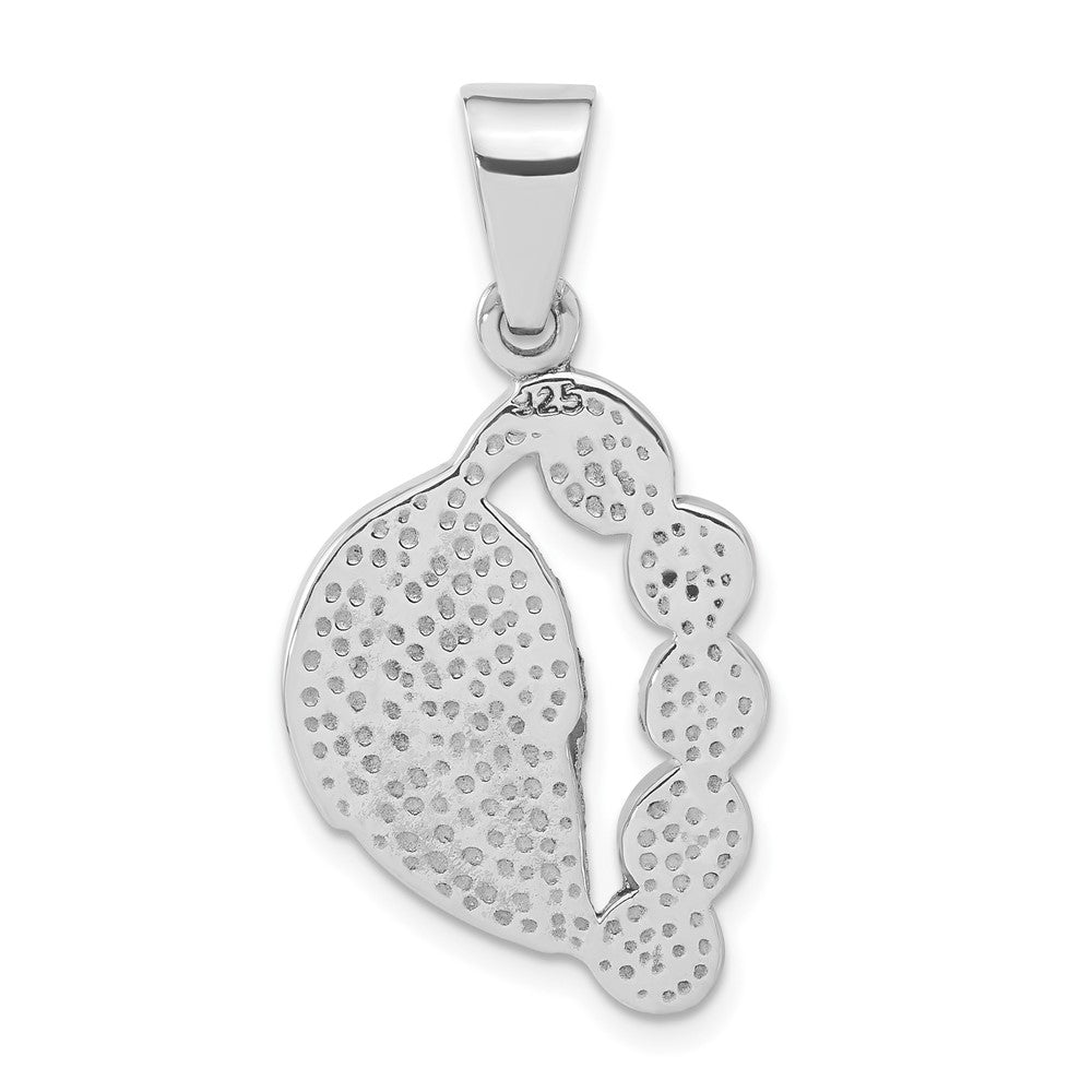 Sterling Silver Pink Shell Leaf Pendant