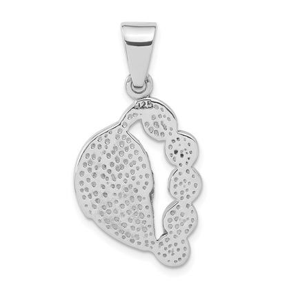 Sterling Silver Pink Shell Leaf Pendant