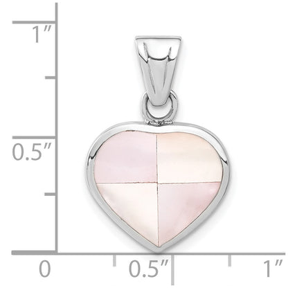 Sterling Silver White Shell Heart Pendant