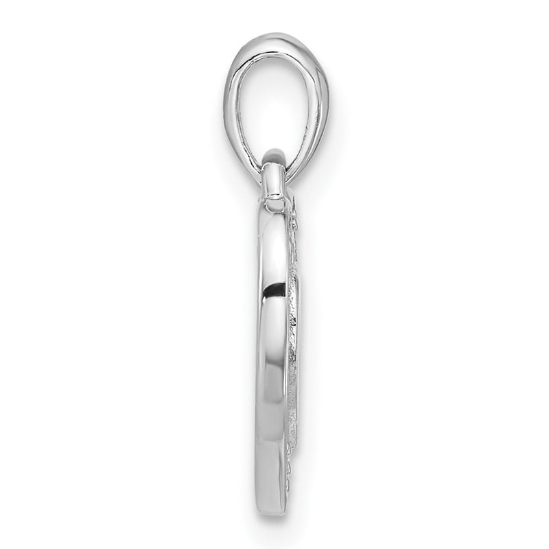 Sterling Silver Rhodium Plated Rainbow Crystal Double Heart Children's Pendant
