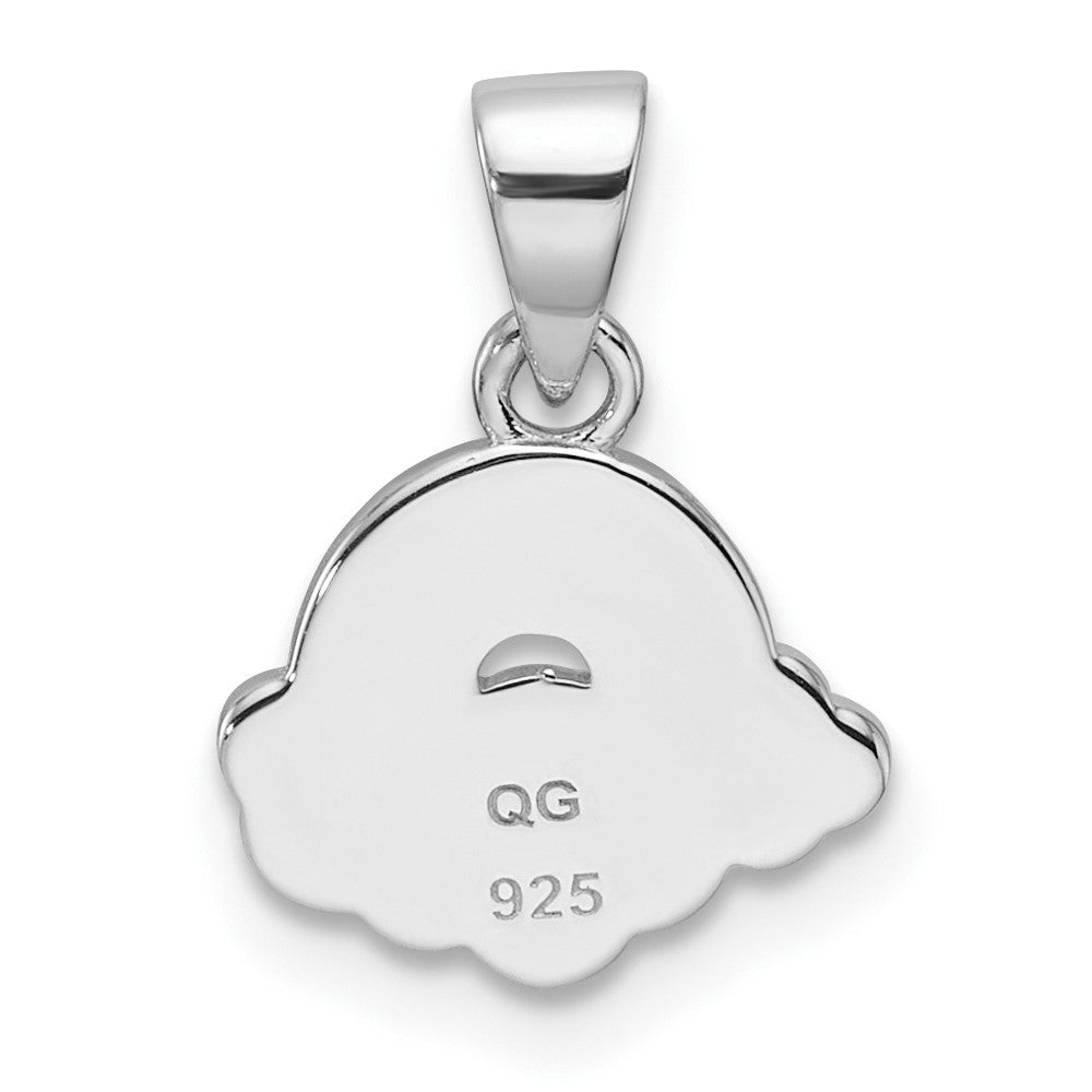 Sterling Silver Rhodium Plated Multi-Color Enamel Rainbow Children's Pendant
