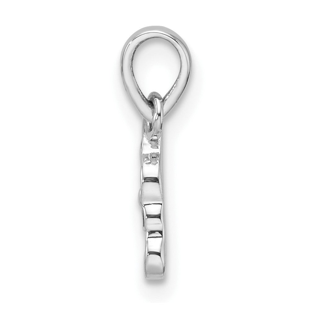 Sterling Silver Rhodium Plated Multi-Color Enameled Dog Children's Pendant