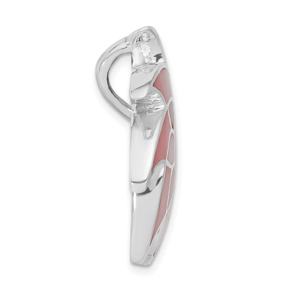 Sterling Silver Pink Shell Sun Design Slide