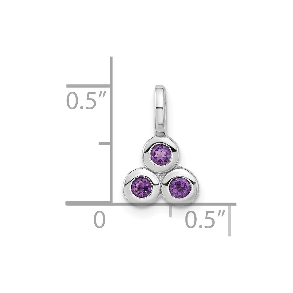 Sterling Silver Rhodium-Plated Amethyst Pendant