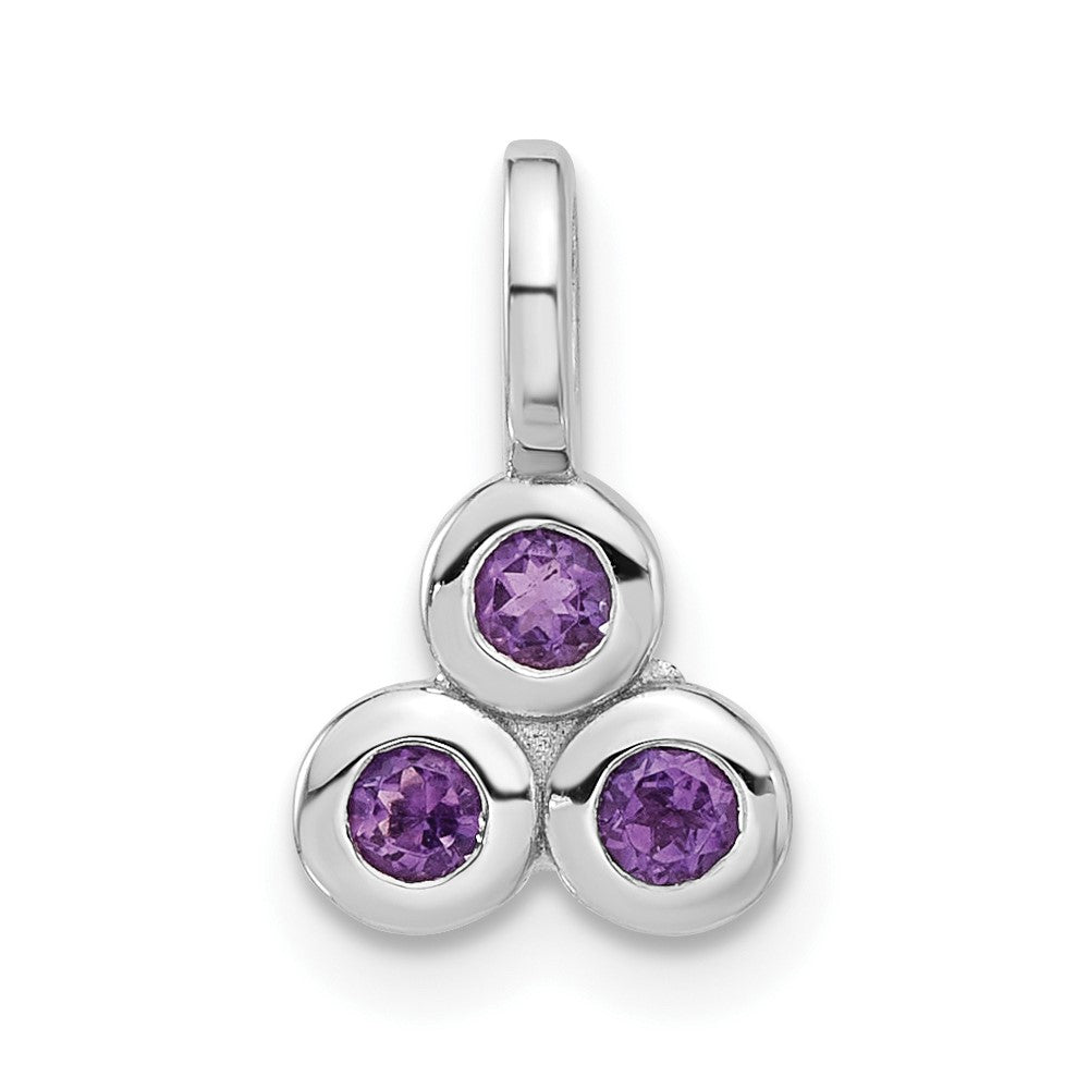 Sterling Silver Rhodium-Plated Amethyst Pendant