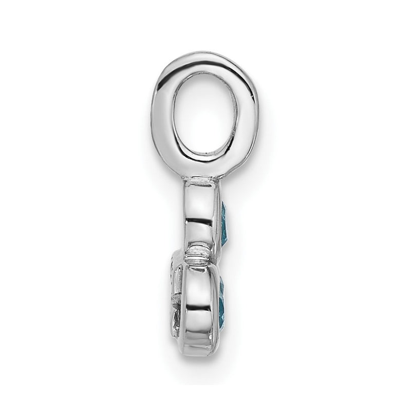Sterling Silver Rhodium-Plated Light Swiss Blue Topaz Pendant