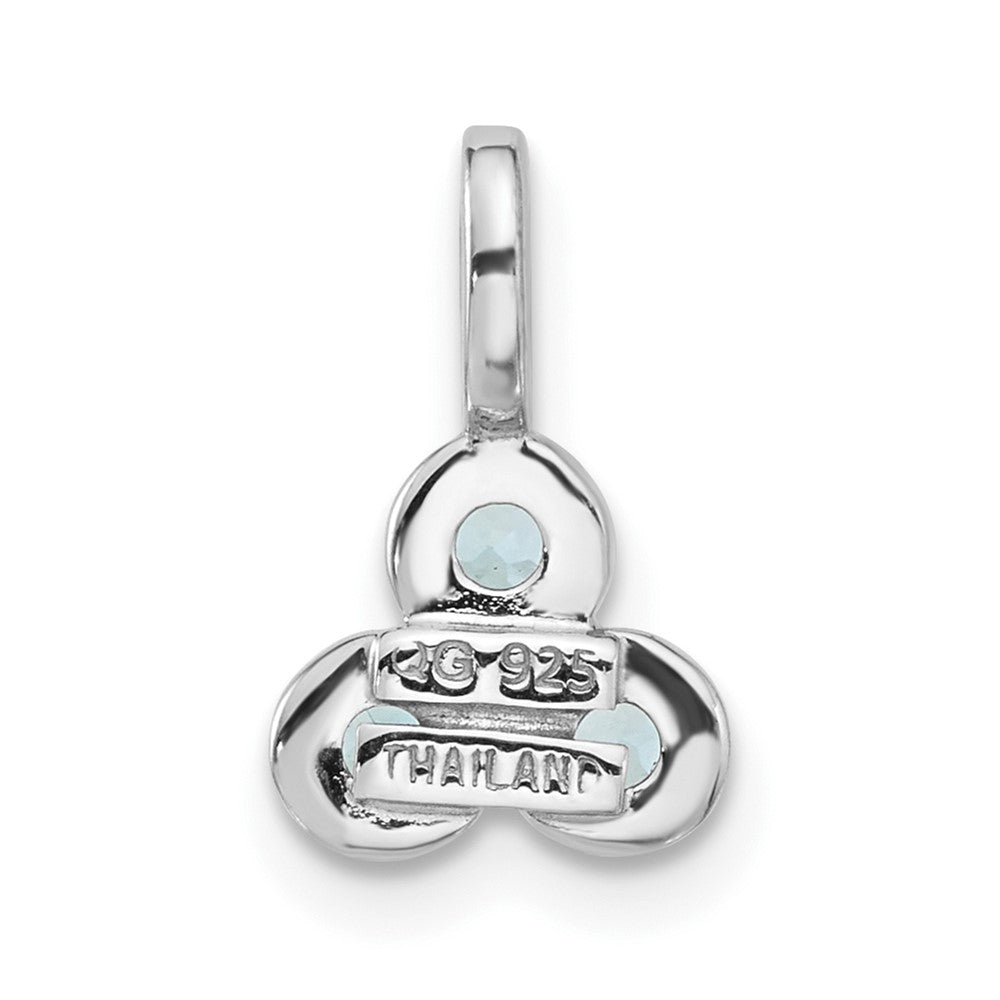 Sterling Silver Rhodium-Plated Light Swiss Blue Topaz Pendant