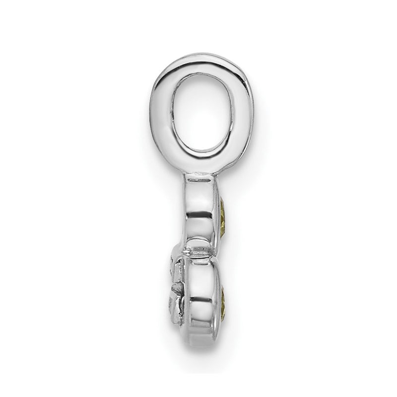 Sterling Silver Rhodium-Plated Peridot Pendant