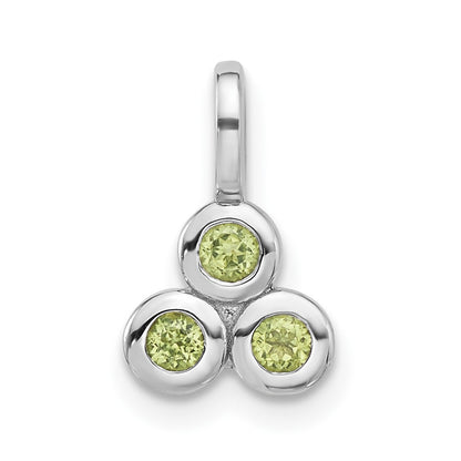 Sterling Silver Rhodium-Plated Peridot Pendant