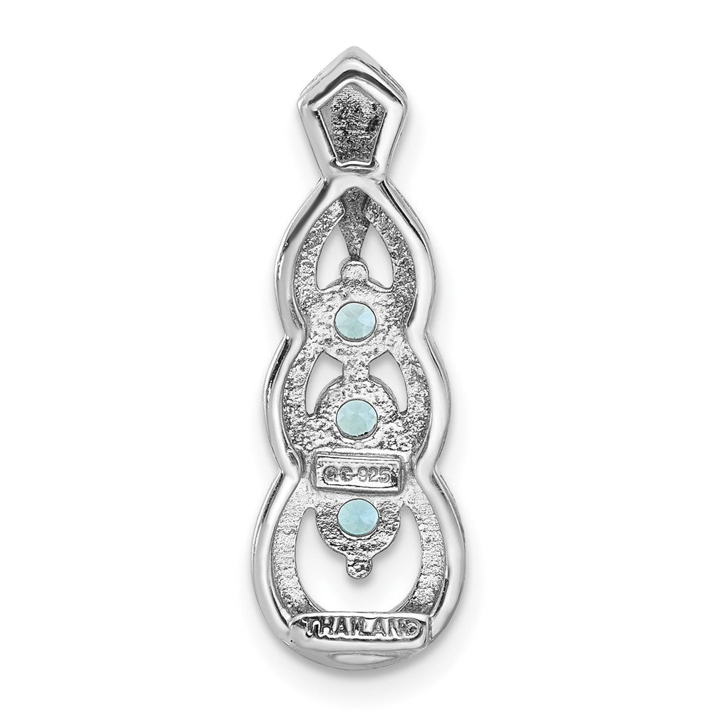 Sterling Silver Rhodium-Plated Light Swiss Blue Topaz Chain Slide