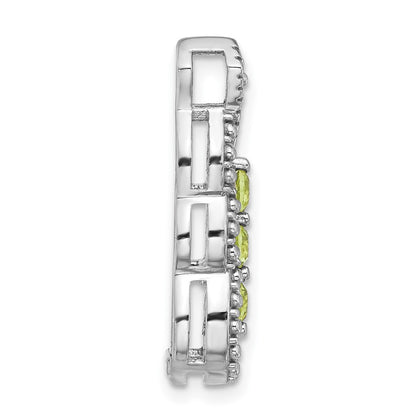 Sterling Silver Rhodium-Plated Peridot Chain Slide