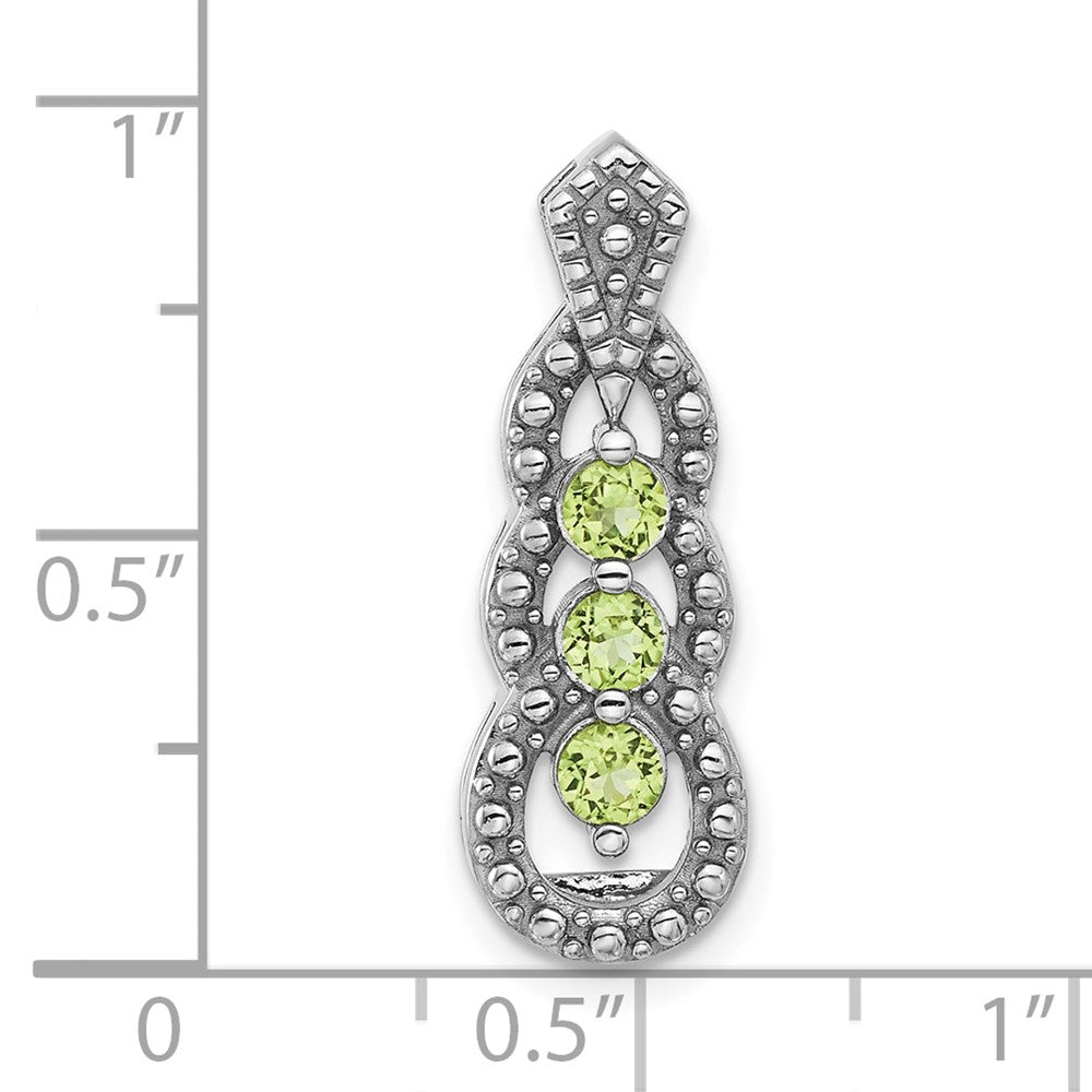 Sterling Silver Rhodium-Plated Peridot Chain Slide