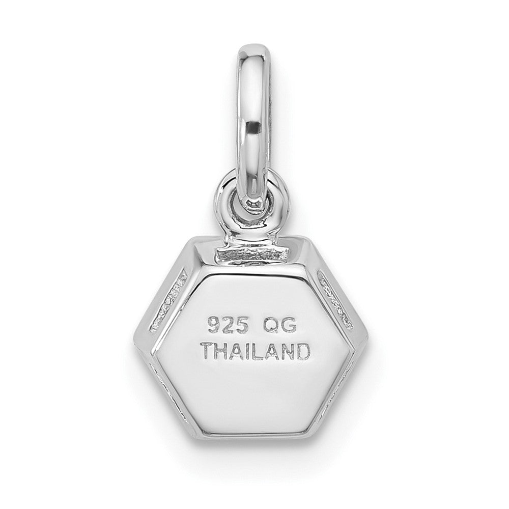 Sterling Silver Rhodium Plated Polished Solitaire Sky Blue Topaz Charm Pendant