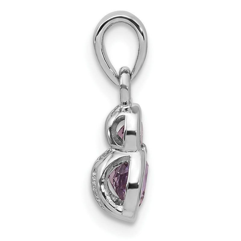 Sterling Silver Rhodium-Plated Polished Amethyst Pendant