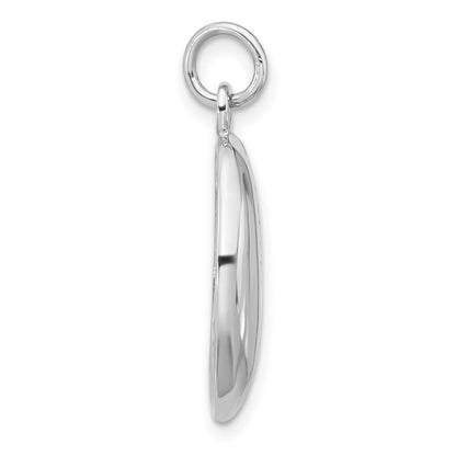Sterling Silver Rhodium Plated Polished Cowrie Shell Pendant