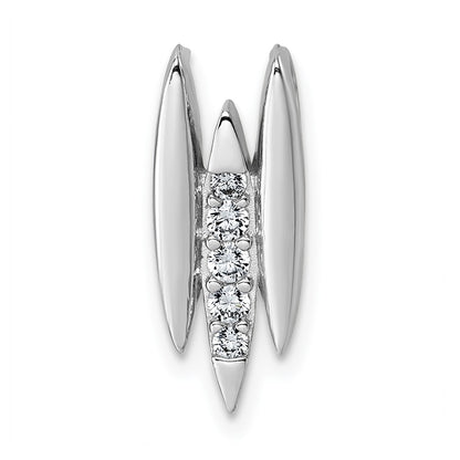 Sterling Silver Rhodium-Plated CZ Chain Slide Pendant