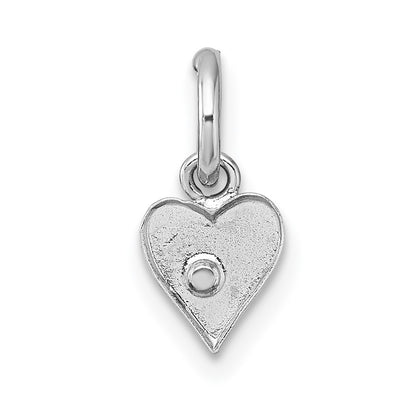 Sterling Silver Madi K Rhodium Plated Pink Crystal Heart Children's Pendant